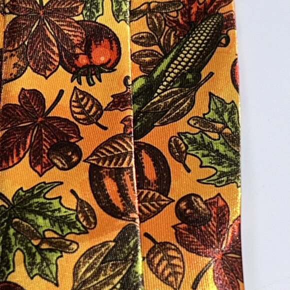 Lot of FOUR Men's Novelty Thanksgiving Neck Ties Pumpkins Turkeys No Brand 56" - Picture 7 of 15